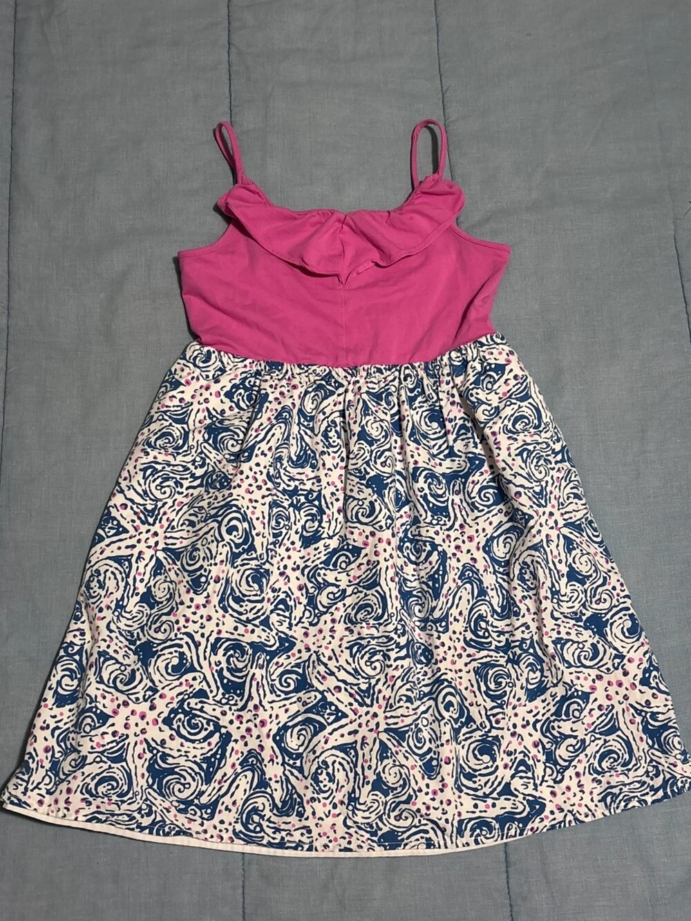 Lilly Pulitzer Girls Emmaline Dress Indigo Star Crush - Size Large